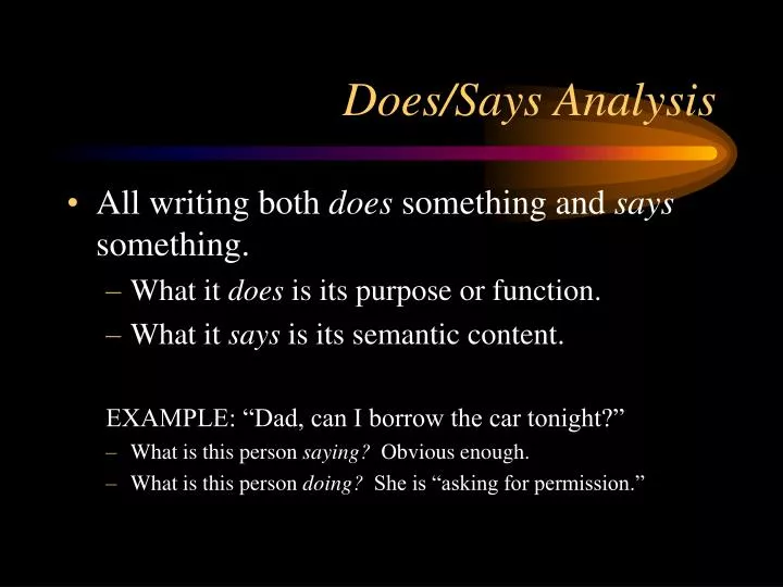 does says analysis