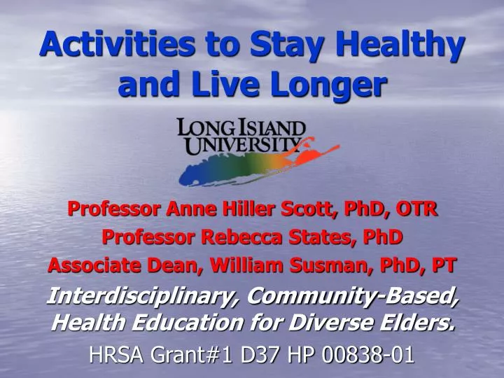 activities to stay healthy and live longer