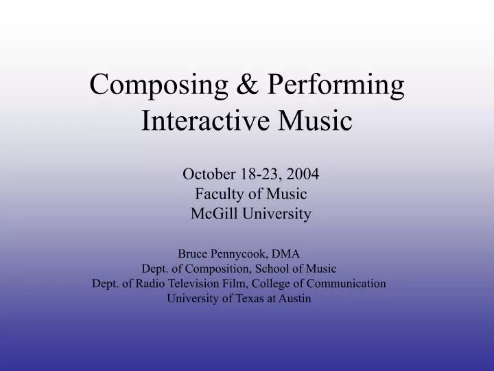 composing performing interactive music