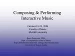 Composing &amp; Performing Interactive Music