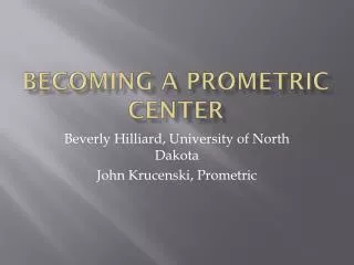 Becoming a Prometric center