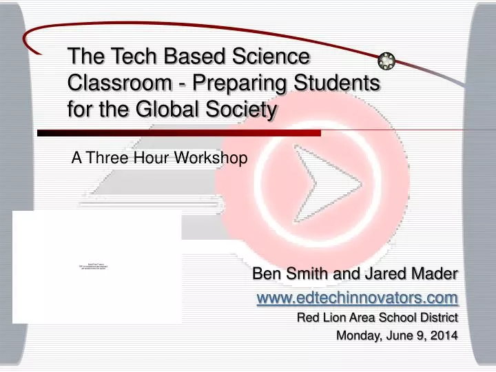 the tech based science classroom preparing students for the global society