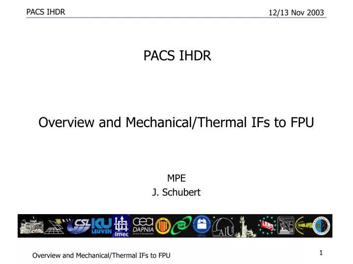 overview and mechanical thermal ifs to fpu