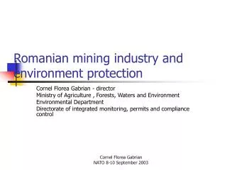 Romanian mining industry and environment protection