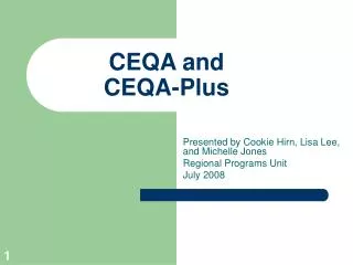 CEQA and CEQA-Plus