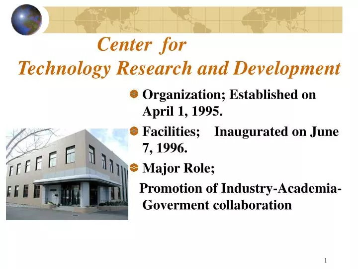 center for technology research and development