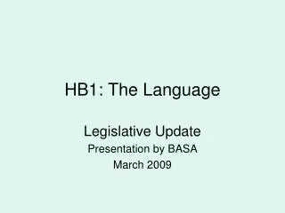 HB1: The Language