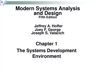 Chapter 1 The Systems Development Environment