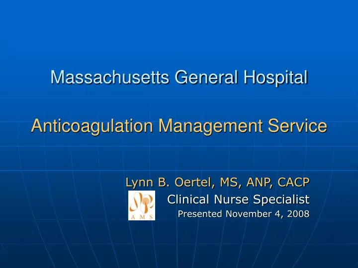 massachusetts general hospital anticoagulation management service