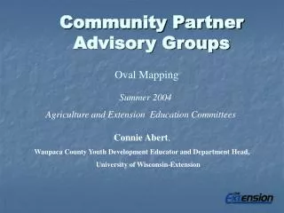Community Partner Advisory Groups