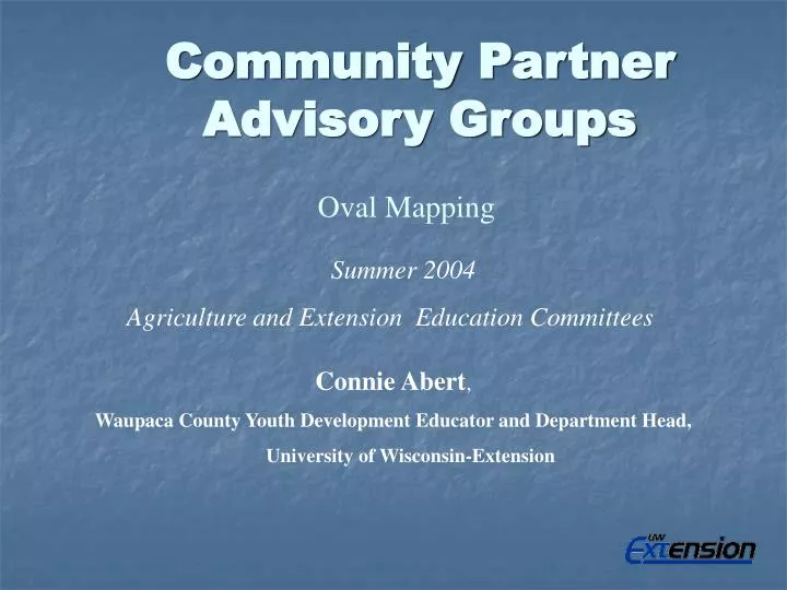 community partner advisory groups