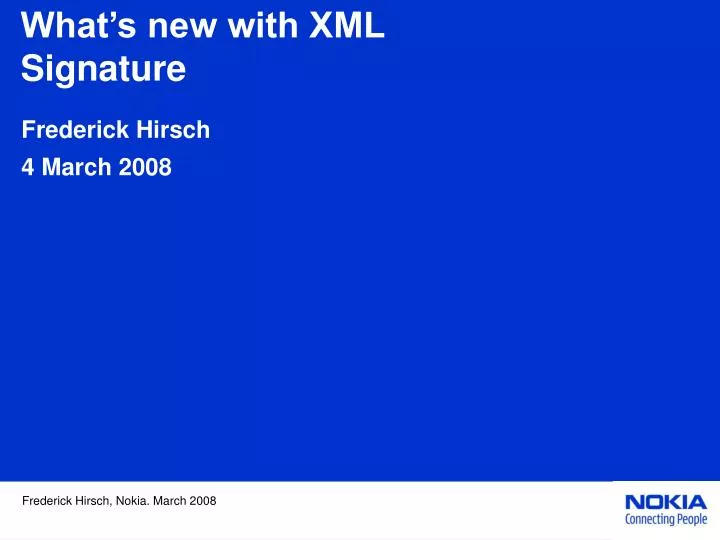 what s new with xml signature