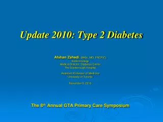 Update 2010: Type 2 Diabetes