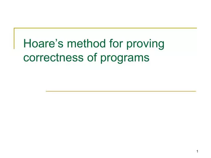 hoare s method for proving correctness of programs