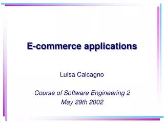 E-commerce applications