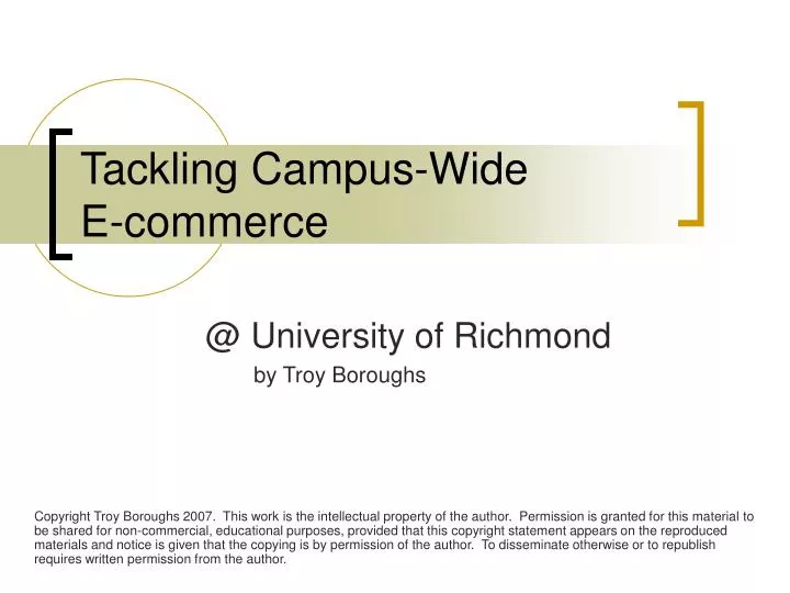 tackling campus wide e commerce