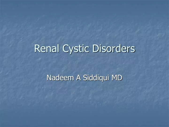 renal cystic disorders