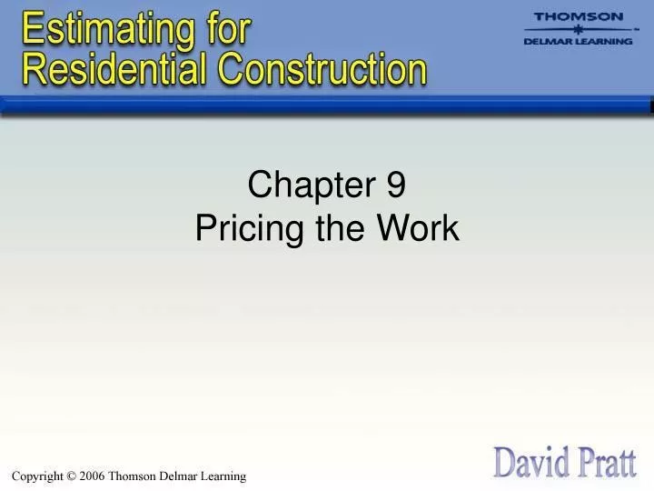 chapter 9 pricing the work