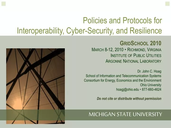 policies and protocols for interoperability cyber security and resilience