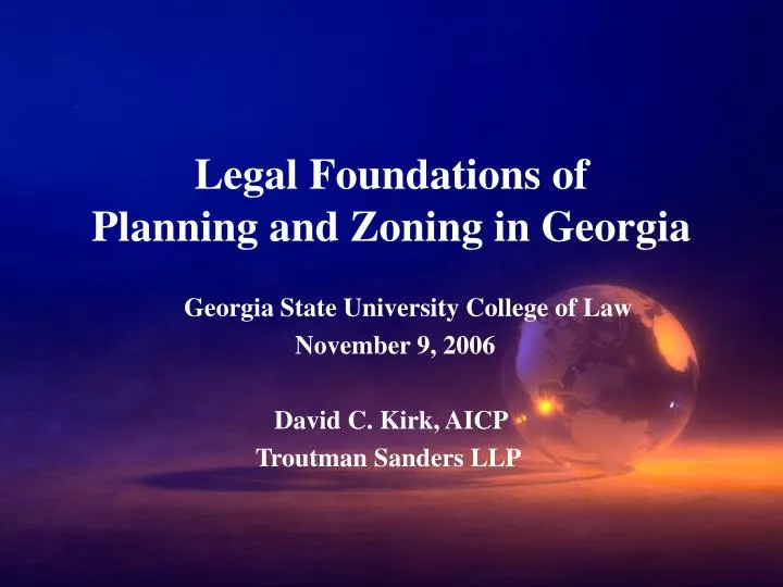 legal foundations of planning and zoning in georgia