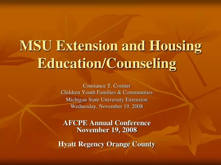 msu extension and housing education counseling