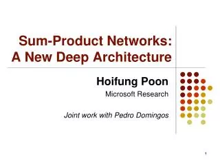 Sum-Product Networks: A New Deep Architecture