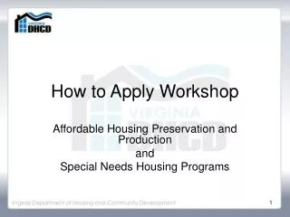 How to Apply Workshop
