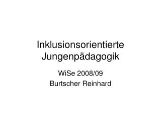 Inklusionsorientierte Jungenpädagogik