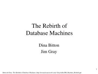 The Rebirth of Database Machines