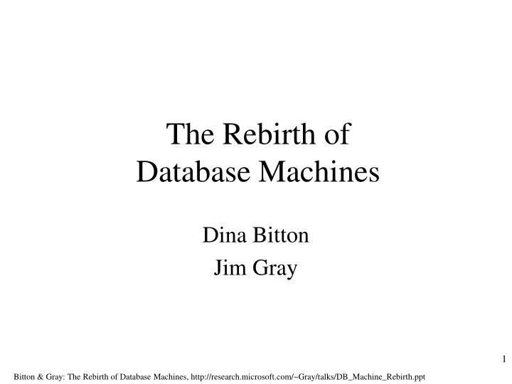 the rebirth of database machines