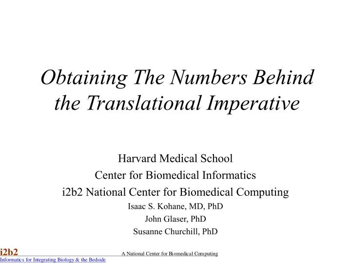 obtaining the numbers behind the translational imperative
