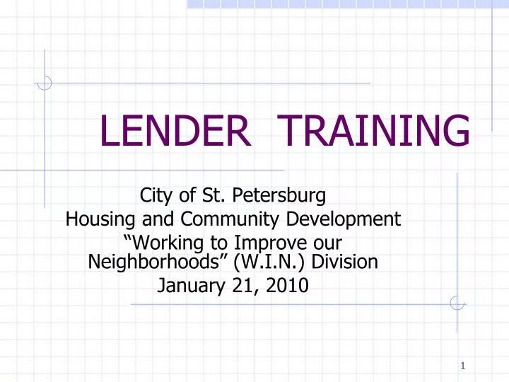 lender training