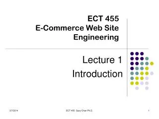 ECT 455 E-Commerce Web Site Engineering