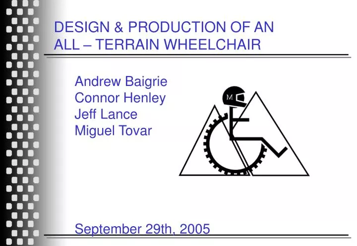 design production of an all terrain wheelchair