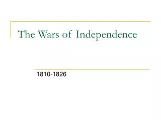 The Wars of Independence