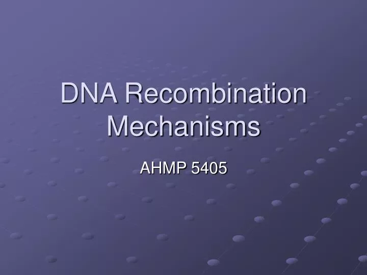 dna recombination mechanisms