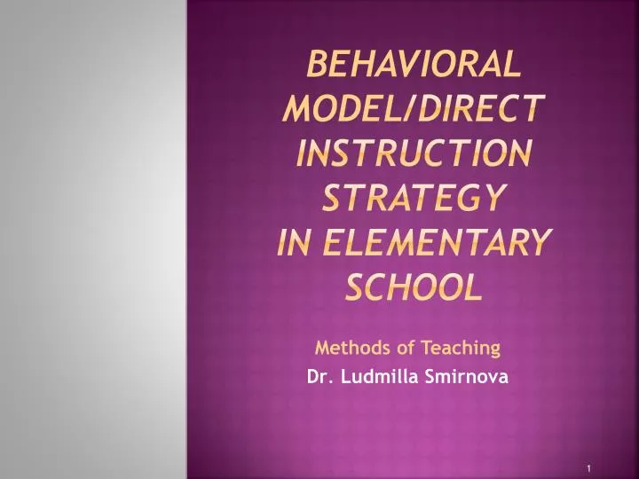 behavioral model direct instruction strategy in elementary school
