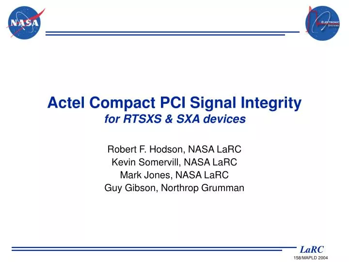 actel compact pci signal integrity for rtsxs sxa devices