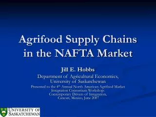 Agrifood Supply Chains in the NAFTA Market