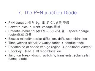 7. The P-N junction Diode