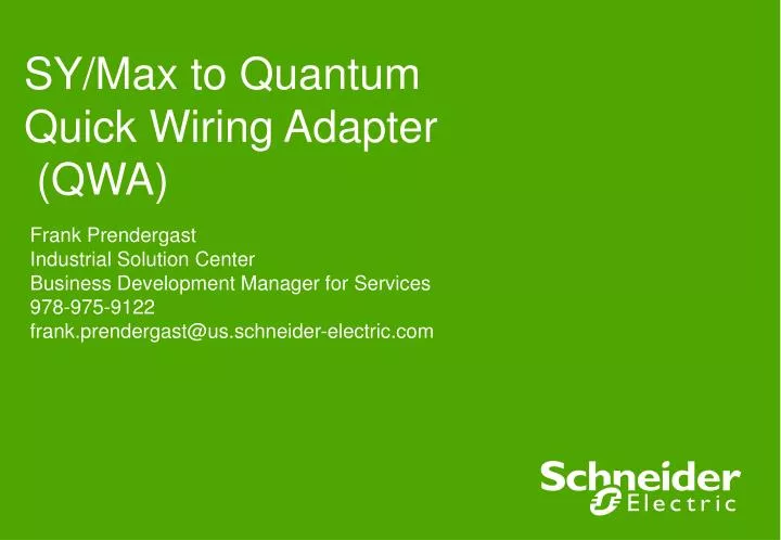 sy max to quantum quick wiring adapter qwa
