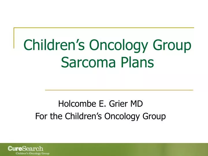children s oncology group sarcoma plans