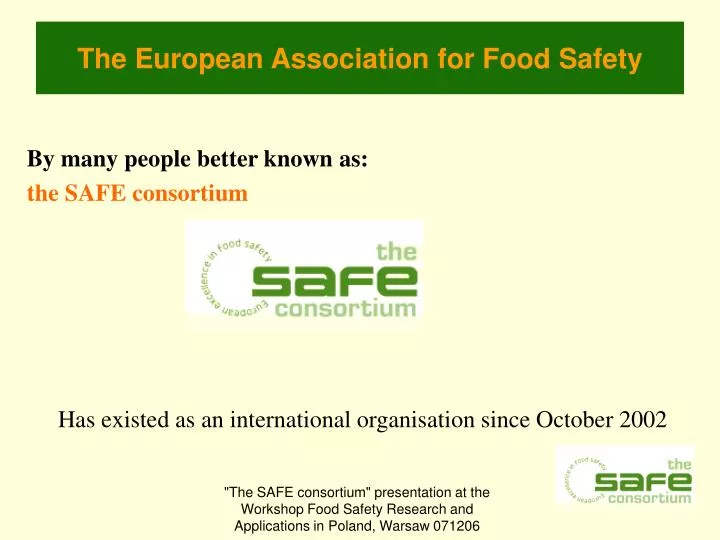 the european association for food safety
