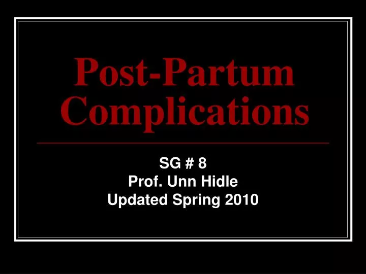 post partum complications