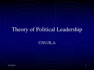 Theory of Political Leadership