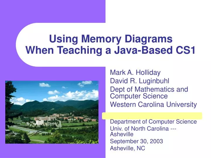 using memory diagrams when teaching a java based cs1