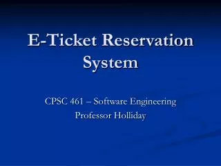 E-Ticket Reservation System