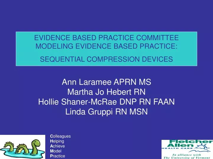 evidence based practice committee modeling evidence based practice sequential compression devices