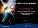 Psychological Assessment Seminar - slide 1