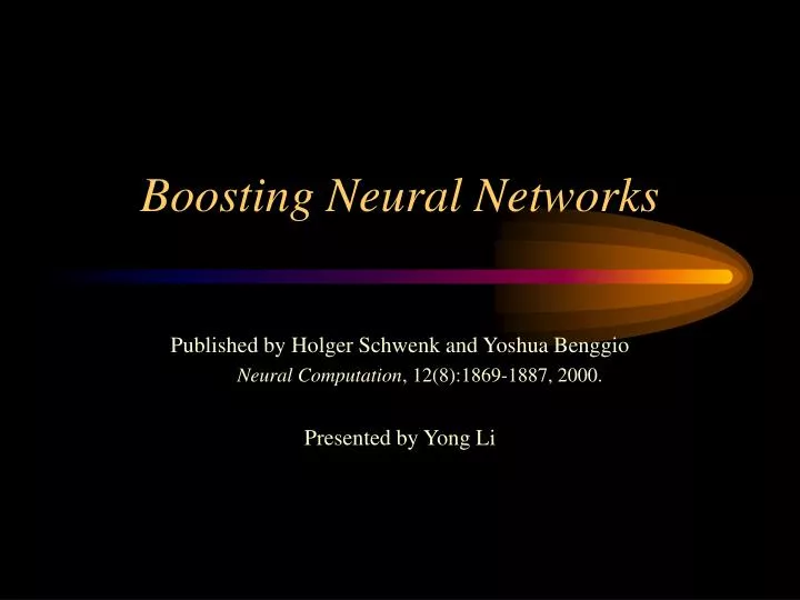 boosting neural networks